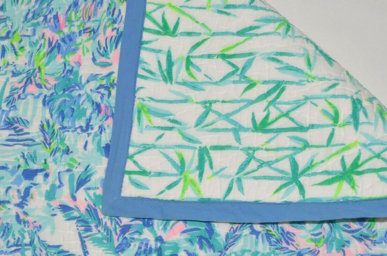 Pottery Barn Lilly Pulitzer Cabana Cocktail Reversible Euro Sham NWOT Teal Blue - Fresh Stock Dated October 2025