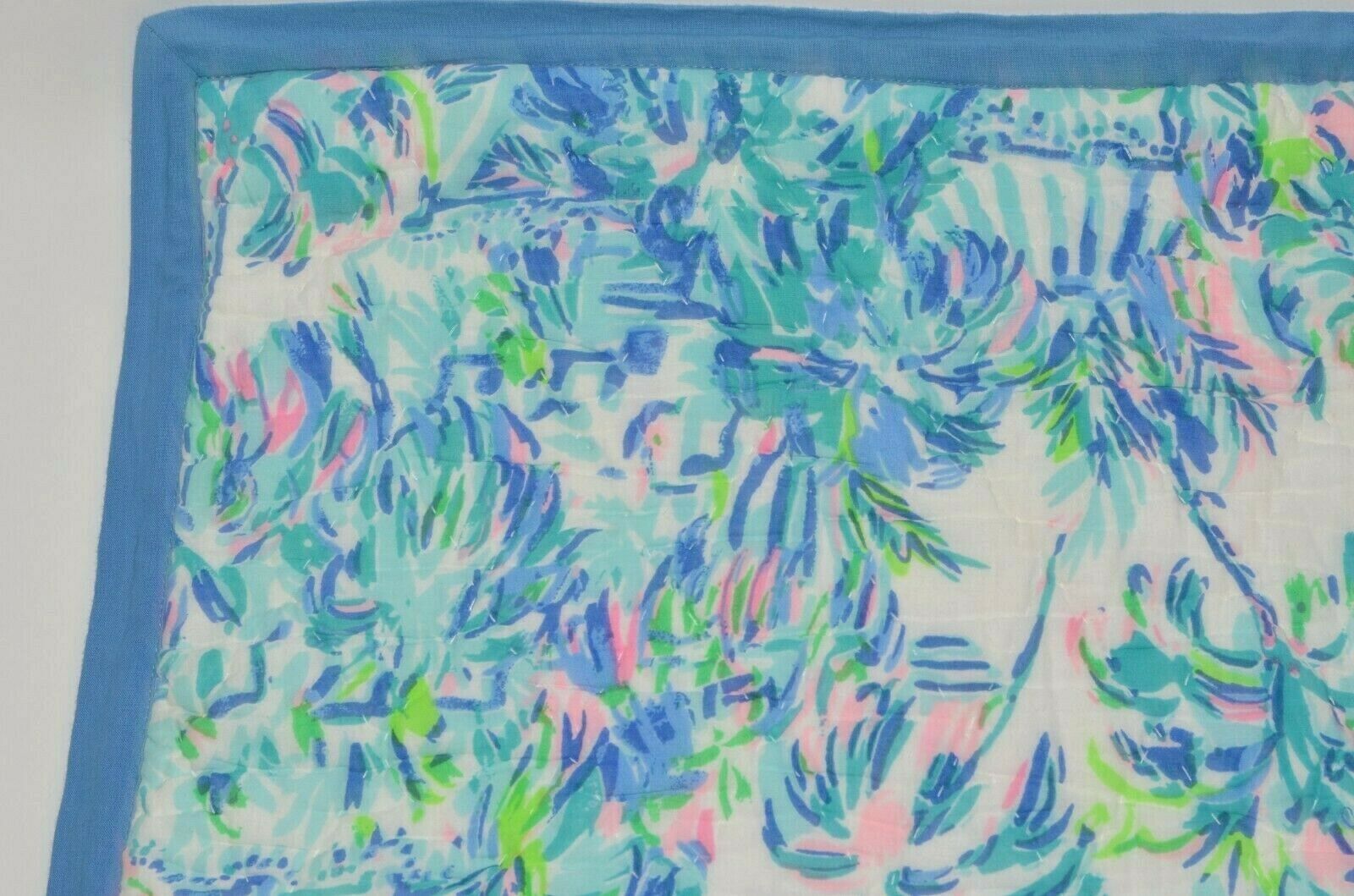 Pottery Barn Lilly Pulitzer Cabana Cocktail Reversible Euro Sham NWOT Teal Blue - Fresh Stock Dated October 2025