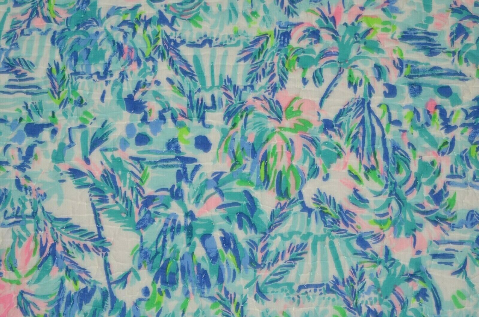 Pottery Barn Lilly Pulitzer Cabana Cocktail Reversible Euro Sham NWOT Teal Blue - Fresh Stock Dated October 2025