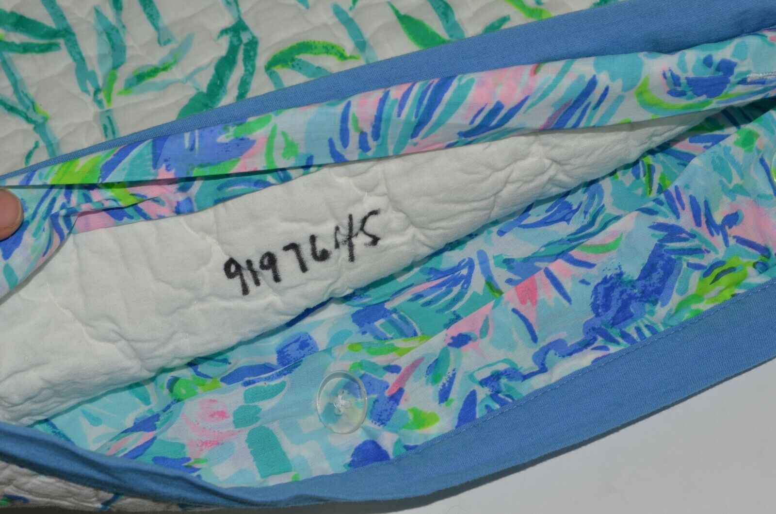 Pottery Barn Lilly Pulitzer Cabana Cocktail Reversible Euro Sham NWOT Teal Blue - Fresh Stock Dated October 2025