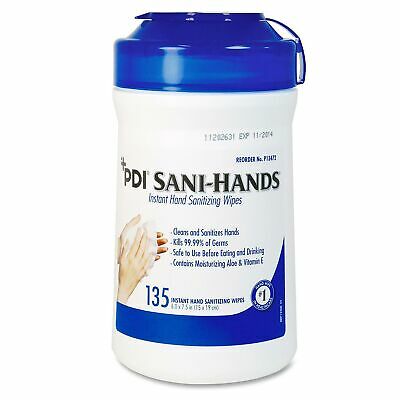 Sani-Hands Unscented Wipe Hand Sanitizing Wipe 135 Count Canister 1620 per Case - Fresh Stock Dated October 2025