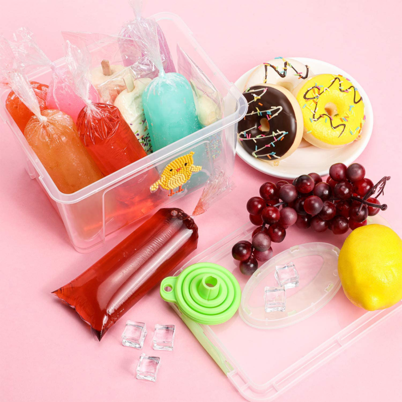 bolsa para bolis bolsas hielitos 241 bolsitas helados casero 2X12 con funel New - Fresh Stock Dated October 2025
