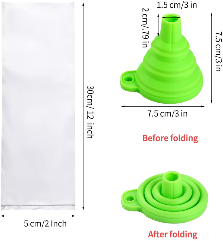 bolsa para bolis bolsas hielitos 241 bolsitas helados casero 2X12 con funel New - Fresh Stock Dated October 2025