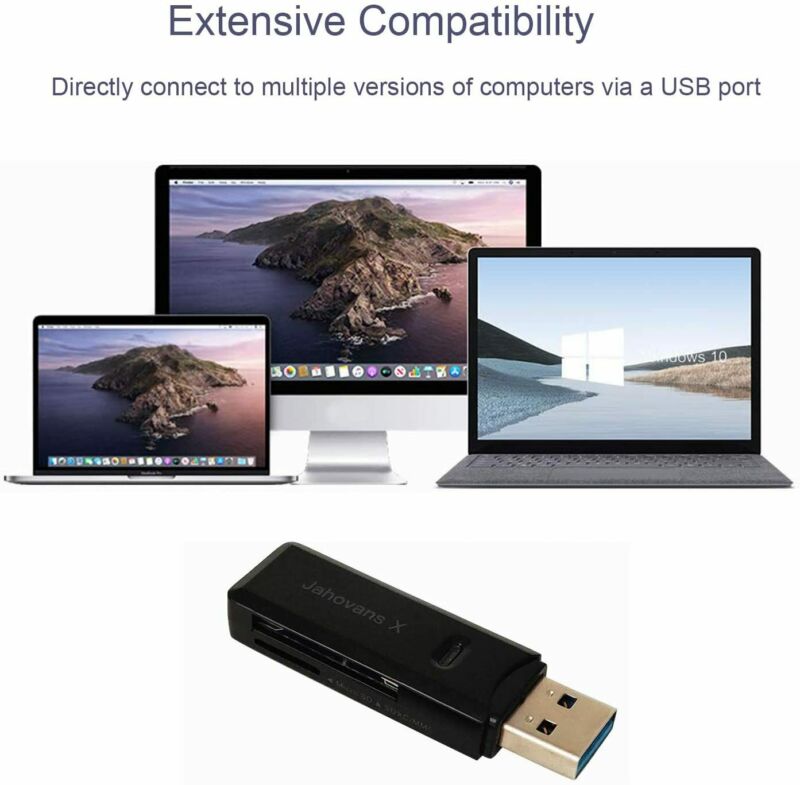 USB 3.0 SD Card Reader for PC, Laptop, Mac, (Black) - Fresh Stock Dated October 2025