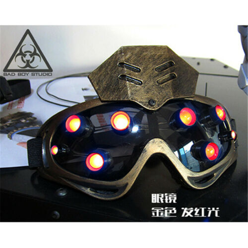 Hot Cyberpunk Mechanical Goggles LED Light Cosplay Halloween Party Bar Prop - Fresh Stock Dated October 2025