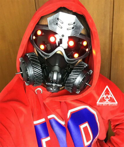 Hot Cyberpunk Mechanical Goggles LED Light Cosplay Halloween Party Bar Prop - Fresh Stock Dated October 2025