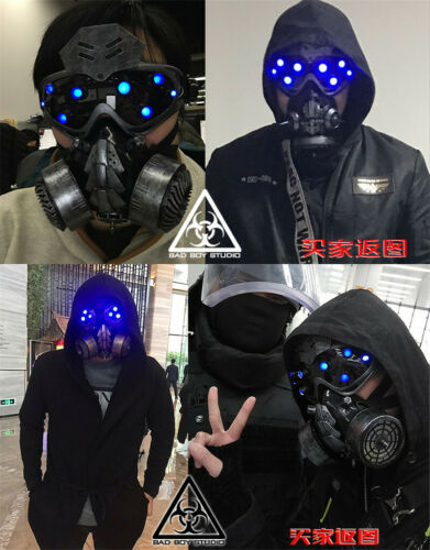 Hot Cyberpunk Mechanical Goggles LED Light Cosplay Halloween Party Bar Prop - Fresh Stock Dated October 2025