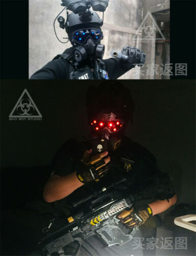 Hot Cyberpunk Mechanical Goggles LED Light Cosplay Halloween Party Bar Prop - Fresh Stock Dated October 2025