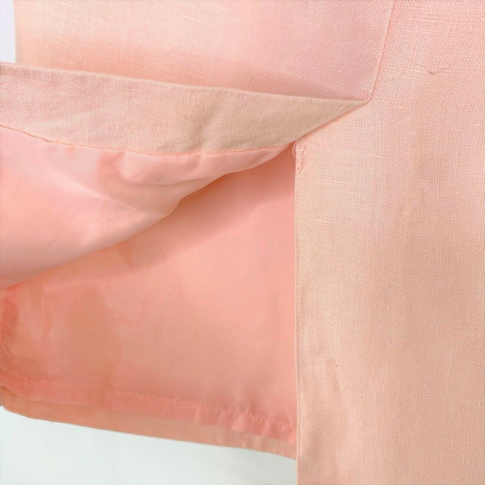 Vintage High Waisted Pink Linen Pencil Skirt, Size 6 - Fresh Stock Dated October 2025