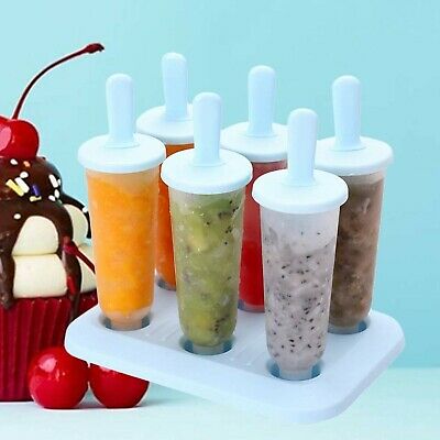 BESTONZON 6 Grids Popsicle Molds Ice Pop Makers Ice Pop Molds Plastic Popsicl... - Fresh Stock Dated October 2025