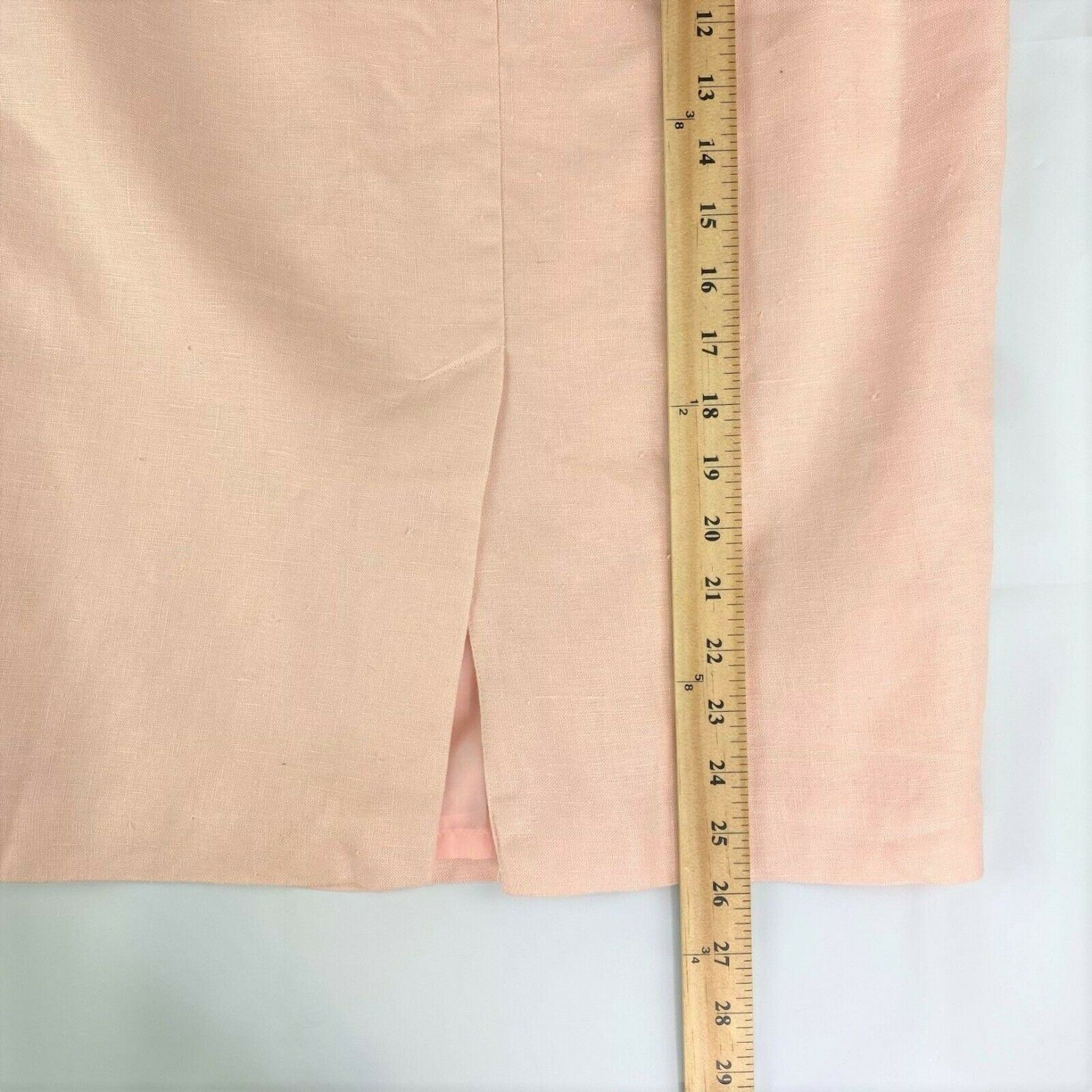 Vintage High Waisted Pink Linen Pencil Skirt, Size 6 - Fresh Stock Dated October 2025