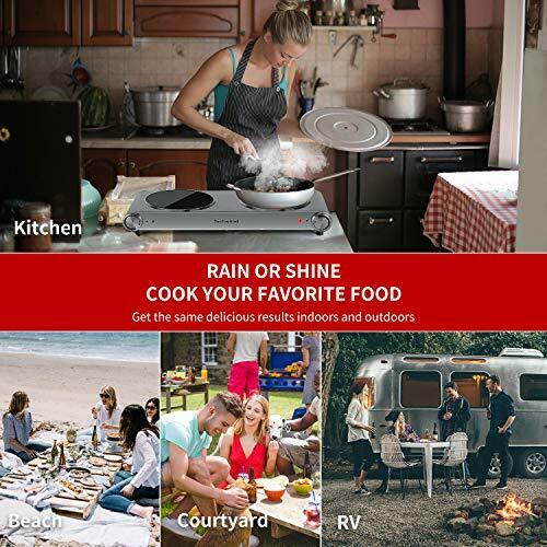 Techwood 1800W Electric Hot Plate, Countertop Stove Double Burner for Cooking - Fresh Stock Dated October 2025