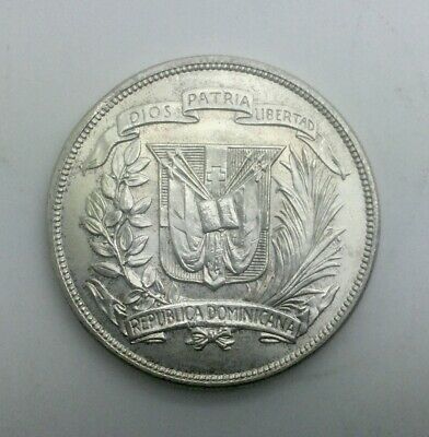 1955 Dominican Republic Peso Trujillo 25th Ann. Commemorative  Pleasing Lustre - Fresh Stock Dated October 2025