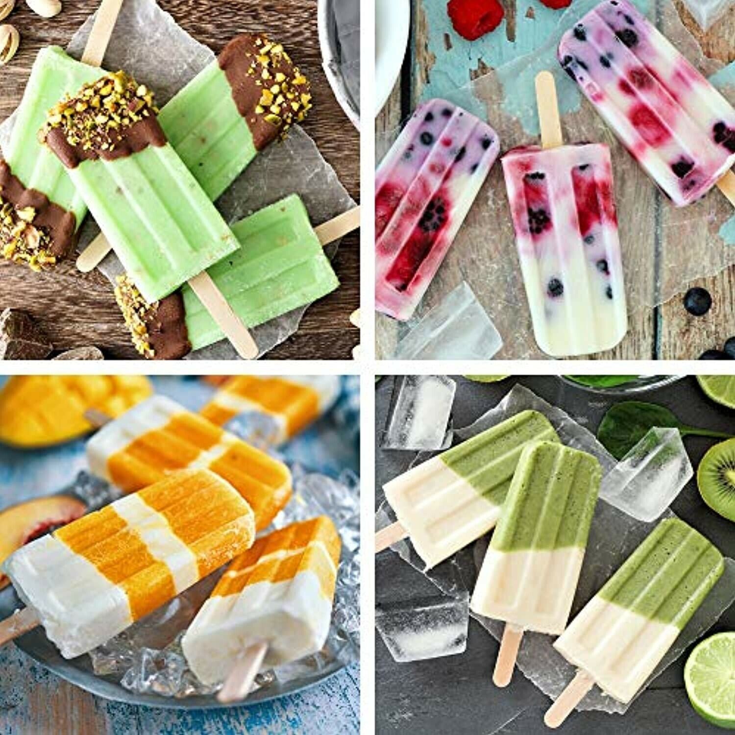 Ozera Popsicle Molds, 10-Cavity Popsicle Maker Mold Grade Silicone Popsicle Mold - Fresh Stock Dated October 2025
