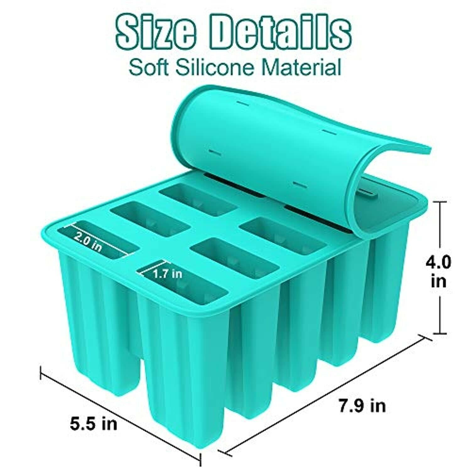 Ozera Popsicle Molds, 10-Cavity Popsicle Maker Mold Grade Silicone Popsicle Mold - Fresh Stock Dated October 2025