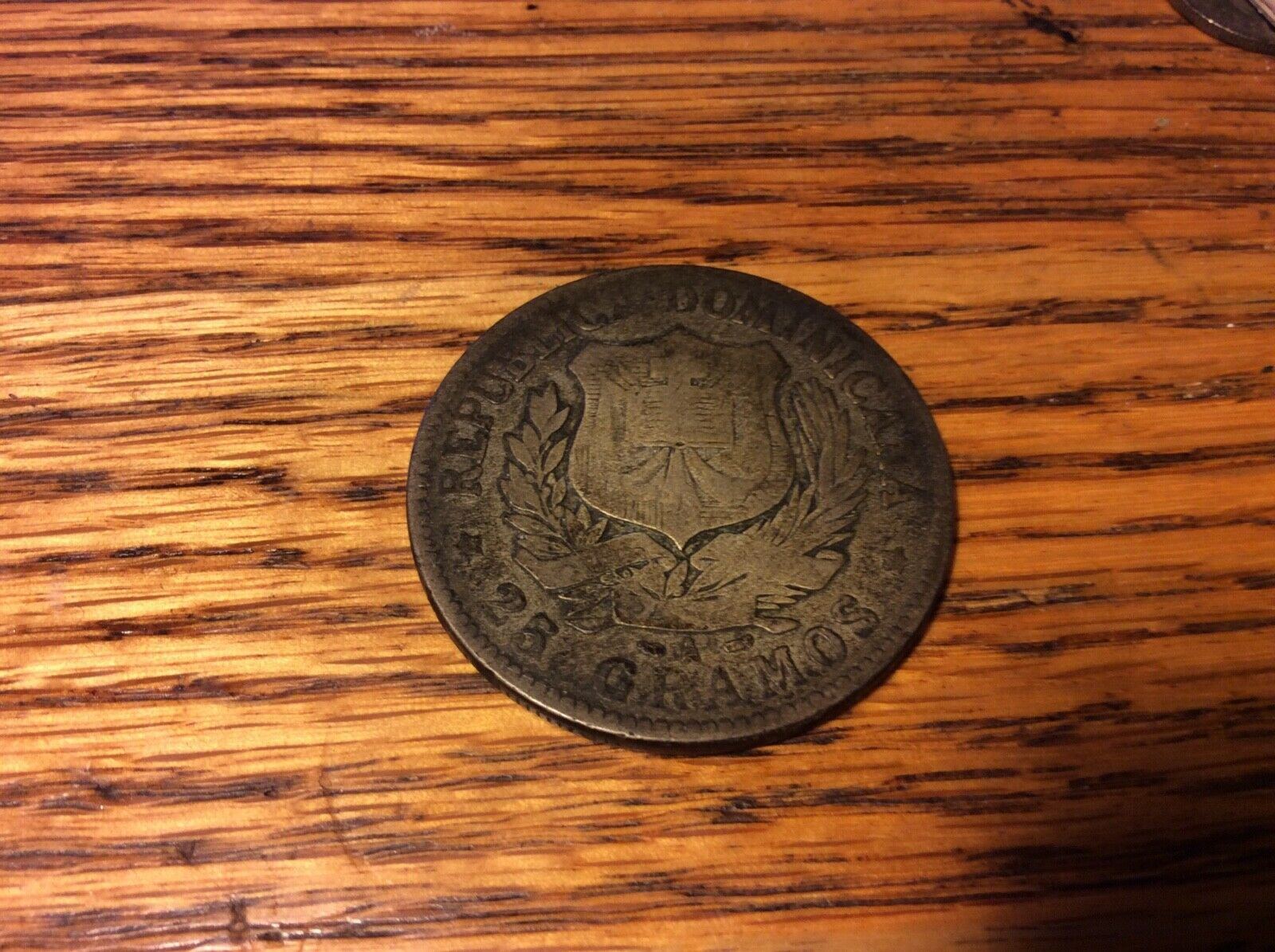 1897 Dominican Republic Silver 25 Gramos Large Silver Dollar sized A+ nice coin - Fresh Stock Dated October 2025