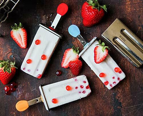 ecozoi Stainless Steel Popsicle Molds and Rack - 6 Ice Pop Makers + 6 Reusable - Fresh Stock Dated October 2025