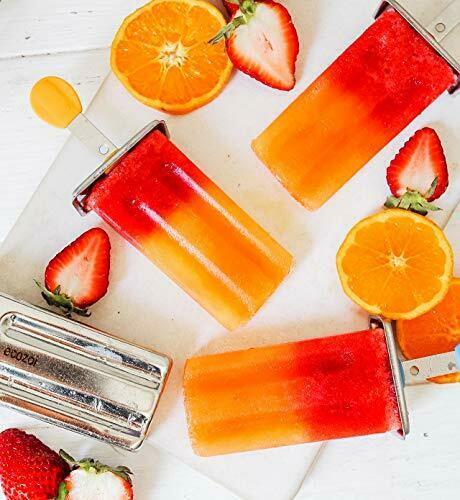 ecozoi Stainless Steel Popsicle Molds and Rack - 6 Ice Pop Makers + 6 Reusable - Fresh Stock Dated October 2025