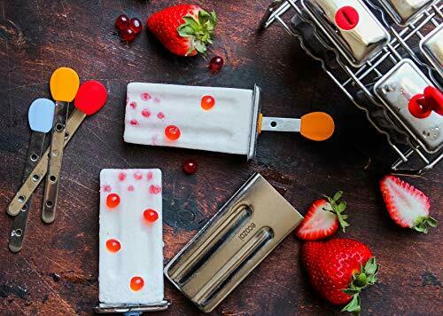 ecozoi Stainless Steel Popsicle Molds and Rack - 6 Ice Pop Makers + 6 Reusable - Fresh Stock Dated October 2025