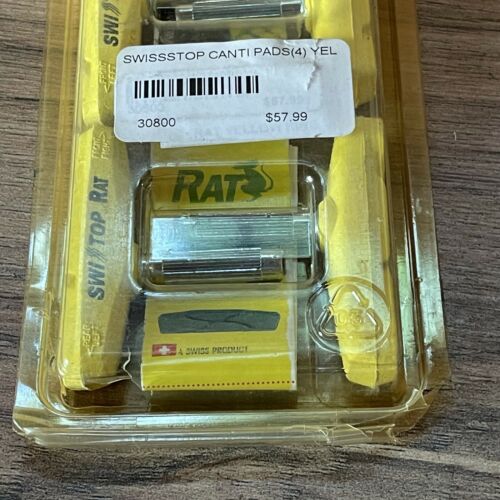 NOS SwissStop Rat Post Mount Carbon Rim Brake Pads Yellow Set of 4 - Fresh Stock Dated October 2025