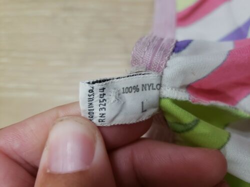 Vintage EMILIO PUCCI Formfit Rogers Colorful Slip Sheer Skirt Iconic Nylon Large - Fresh Stock Dated October 2025