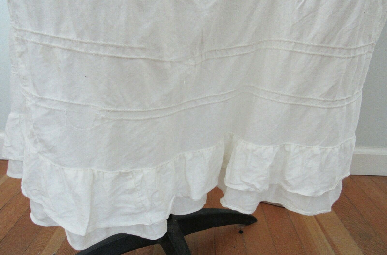 Vintage Edwardian Cotton Underskirt Altered Ruffles  Snap Closure Boho - Fresh Stock Dated October 2025