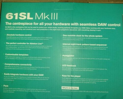 Novation 61SL MkIII Centerpiece For Your Hardware w/ Seamless DAW Control unused - Fresh Stock Dated October 2025
