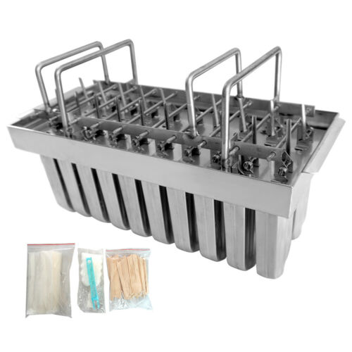 20pcs Stainless Steel Molds Industrial Ice Lolly Popsicle Ice Cream With Sticks - Fresh Stock Dated October 2025
