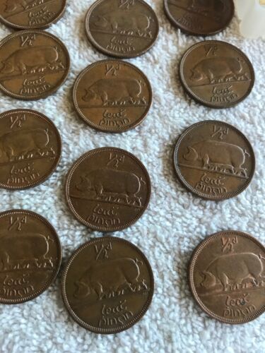 Lot Of 25 Irish Lucky Half-pennies 1966 & 1967 - Fresh Stock Dated October 2025