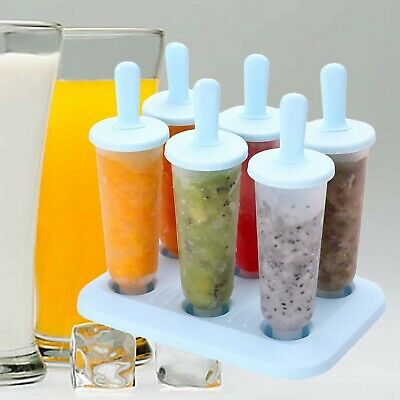 BESTONZON 6 Grids Popsicle Molds Ice Pop Makers Ice Pop Molds Plastic Popsicl... - Fresh Stock Dated October 2025