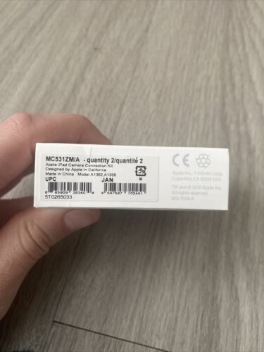 APPLE IPAD CAMERA CONNECTION KIT & CABLE MC531ZM/A Model A1362 A1358 New GENUINE - Fresh Stock Dated October 2025