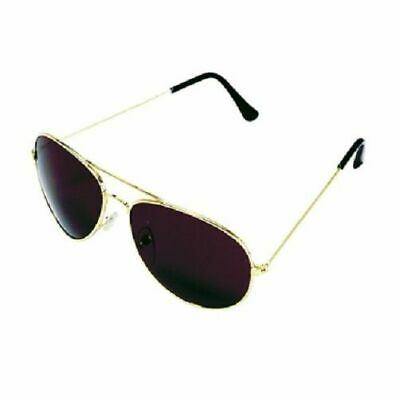 Aviator Sunglasses Aviators Style Sun Glasses Black Lens Gold Frame Mens Womens - Fresh Stock Dated October 2025