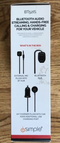 iSimple Bluetooth for Vehicle Music Streaming Handsfree Calling &Charging BT52IS - Fresh Stock Dated October 2025
