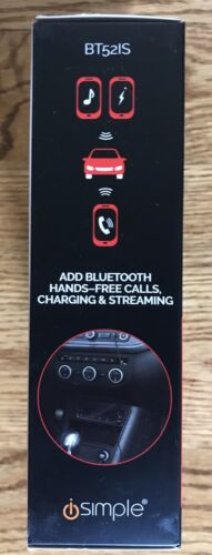 iSimple Bluetooth for Vehicle Music Streaming Handsfree Calling &Charging BT52IS - Fresh Stock Dated October 2025