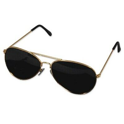 Aviator Sunglasses Aviators Style Sun Glasses Black Lens Gold Frame Mens Womens - Fresh Stock Dated October 2025