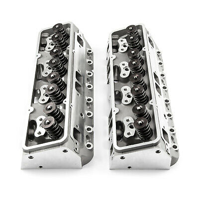 Chevy SBC 350 205cc 64cc Straight Hydraulic Flat Assembled Cylinder Heads - Fresh Stock Dated October 2025