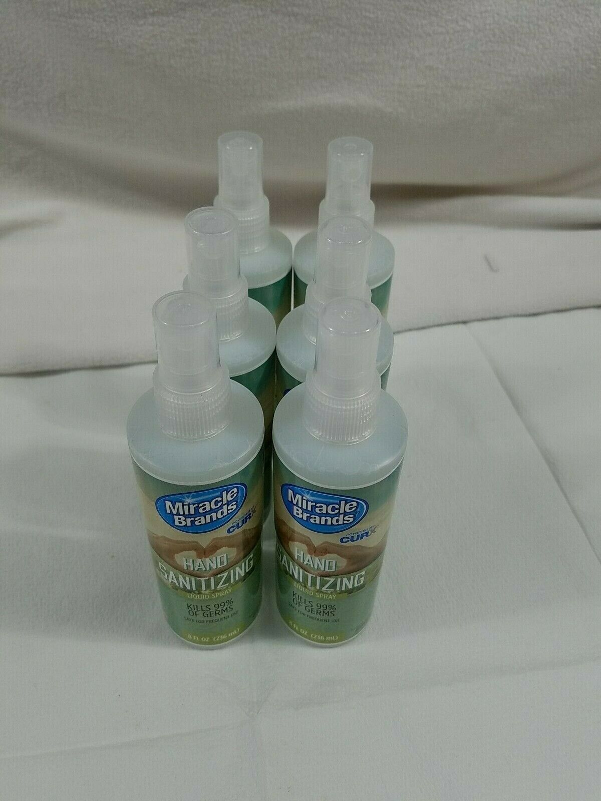 Miracle Brands Instant Hand Cleaner Spray 8oz Kills Germs powered-CURX-LOT OF 6 - Fresh Stock Dated October 2025