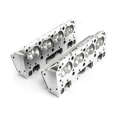 Chevy SBC 350 205cc 64cc Straight Hydraulic Flat Assembled Cylinder Heads - Fresh Stock Dated October 2025