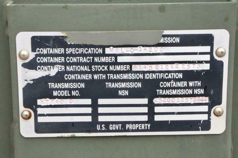 Allison HT-740D Automatic TRANSMISSION HT740D Allison HEMTT 8x8 - Fresh Stock Dated October 2025