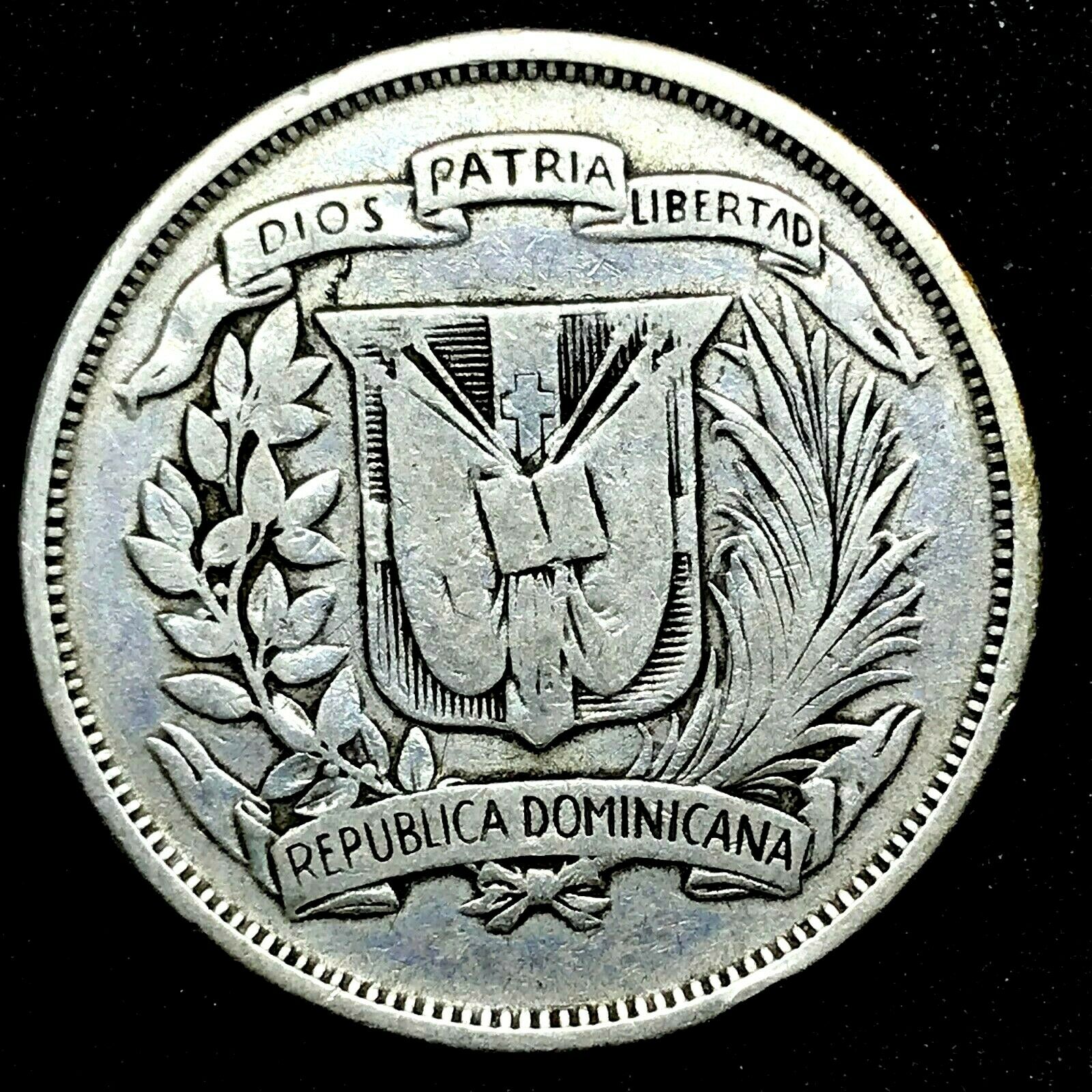 1951- Dominican Republic MEDIO - 1/2 Peso 0.900 Silver Coin- Rare. Km # 21. - Fresh Stock Dated October 2025