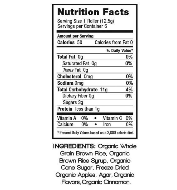 Crunchy Rice Rollers, Apple Cinnamon, 6 Ct - Fresh Stock Dated October 2025
