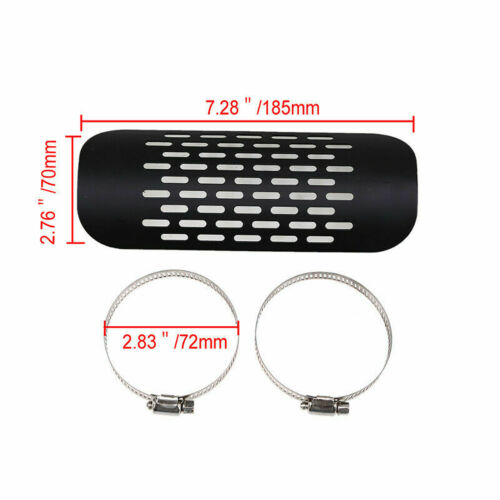 40mm-75mm Motorcycle Exhaust Heat Shield Muffler Pipe Cover Black For Kawasaki - Fresh Stock Dated October 2025